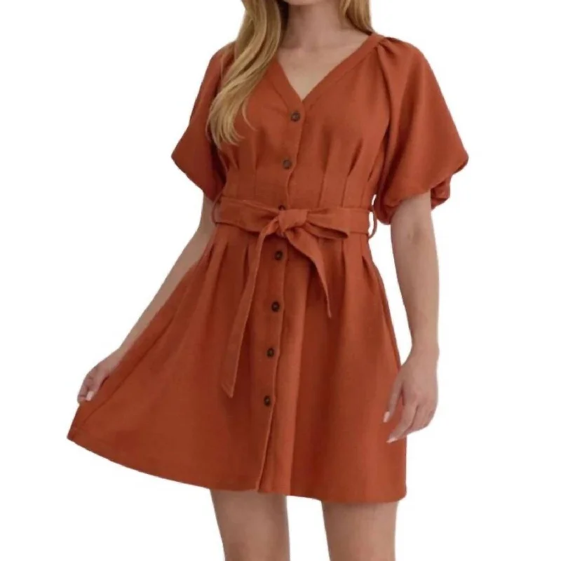 satin dressEntro - Belted Mini Dress