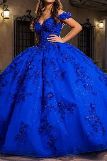 formal dressExquisite Off The Shoulder Royal Blue Quinceanera Dresses