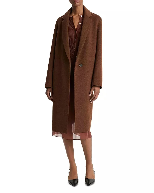 Classic Straight Coat In Deep Oak Brown