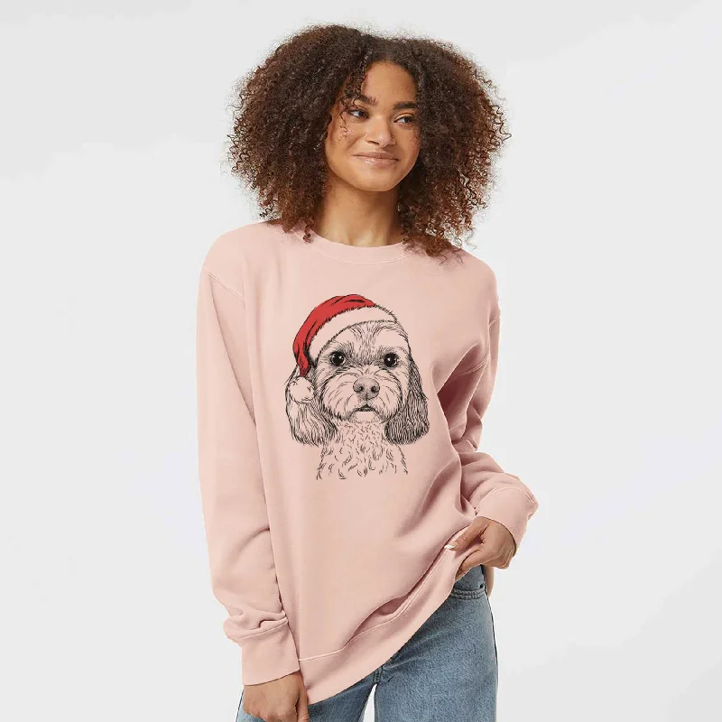 premium athletic sweatshirtSanta Jasper Diggins the Cavapoo - Unisex Pigment Dyed Crew Sweatshirt