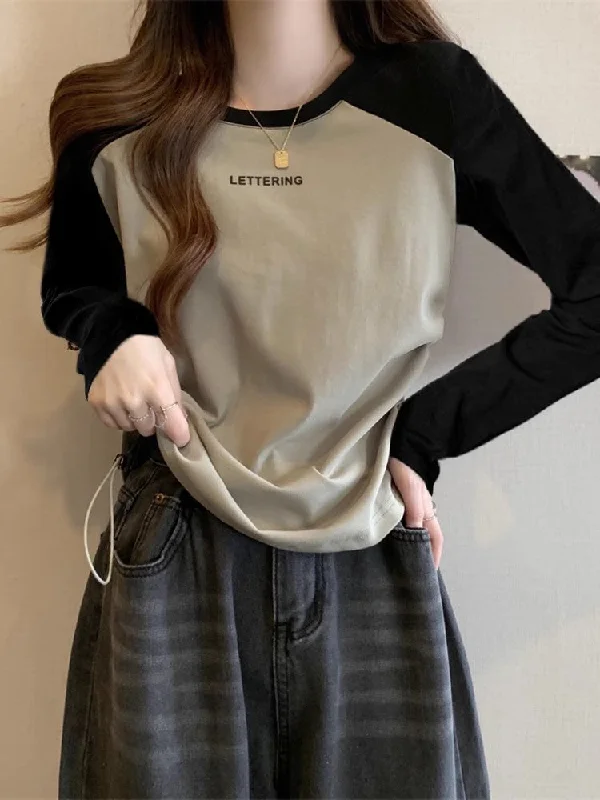 relaxed fit coatWomen's T-shirt long sleeve new design top       S3426