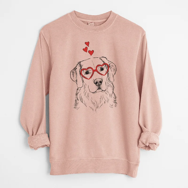 luxury fitness sweatshirtValentine Kula the Golden Retriever - Unisex Pigment Dyed Crew Sweatshirt