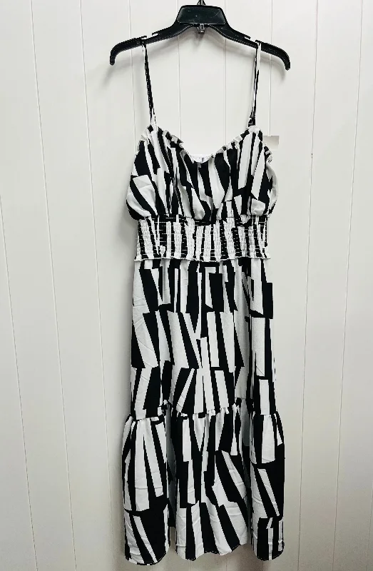 trendy wrap dressDress Casual Midi By Fashion Nova In Black & White, Size: 2x