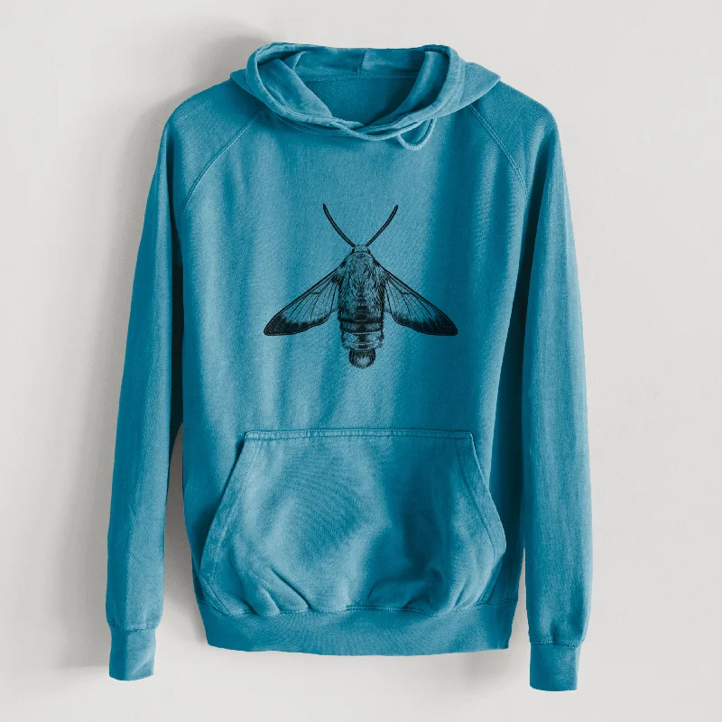 athletic style hoodieSnowberry Clearwing Moth - Hemaris diffinis  - Mid-Weight Unisex Vintage 100% Cotton Hoodie