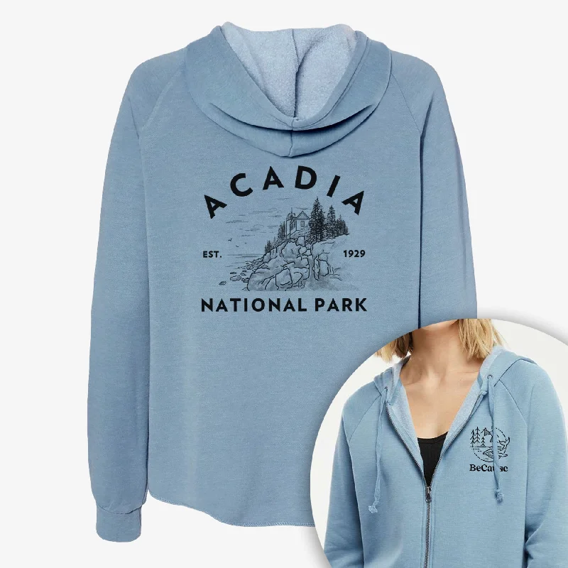 luxury fitness sweatshirtAcadia National Park - Women's Cali Wave Zip-Up Sweatshirt