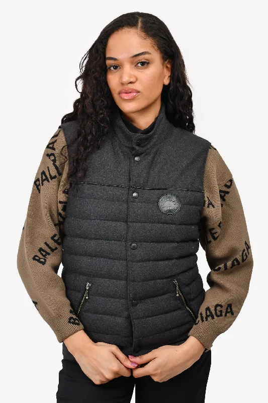 wool-blend coatCanada Goose Grey Branta Vest Size S Mens