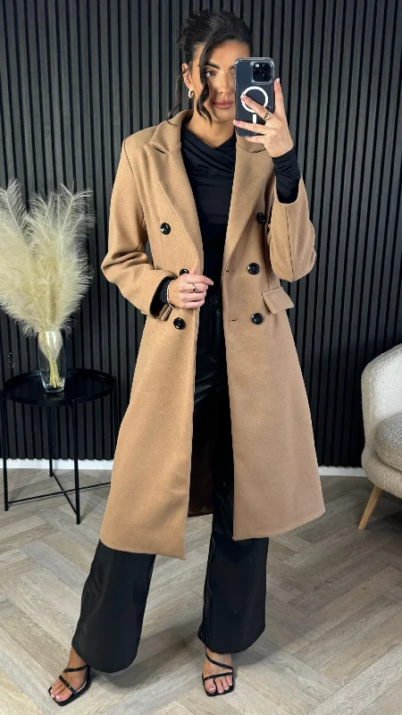 stylish lightweight coatBaldwin Camel Midi Length Coat