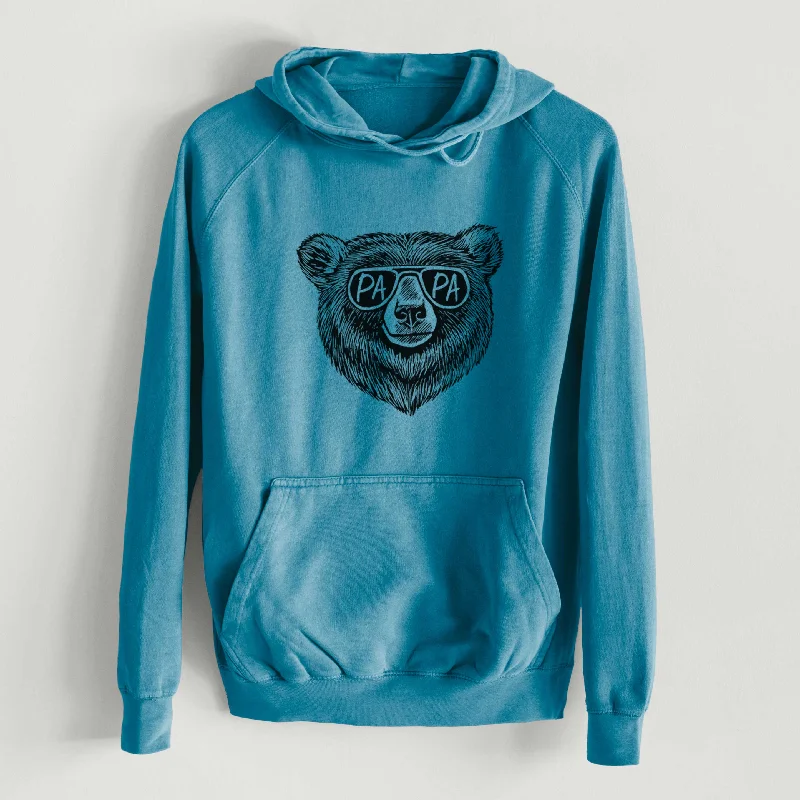 cool activewear hoodiePapa Bear - Papa Glasses  - Mid-Weight Unisex Vintage 100% Cotton Hoodie