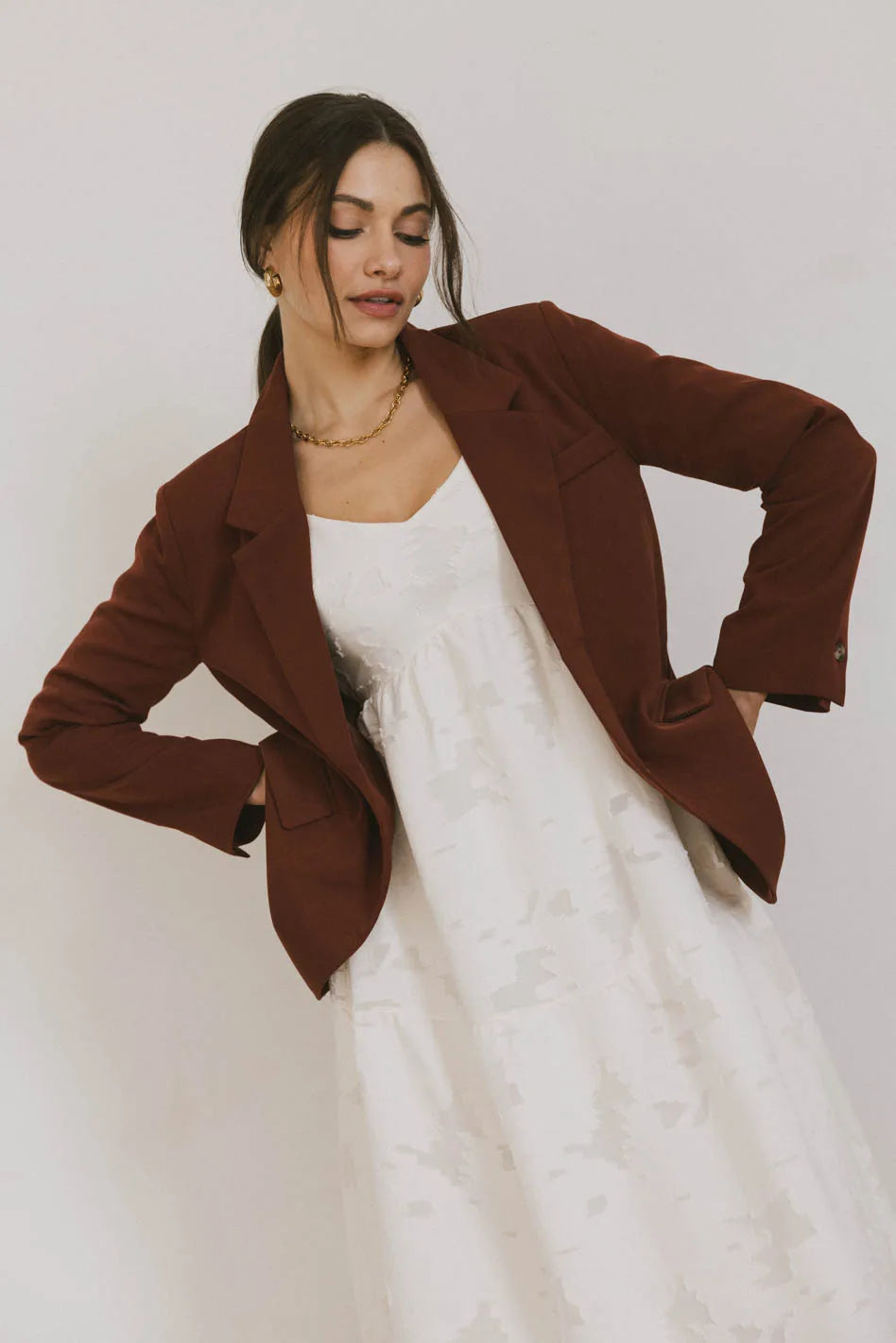 breathable jacketCrystal Blazer in Brick - FINAL SALE