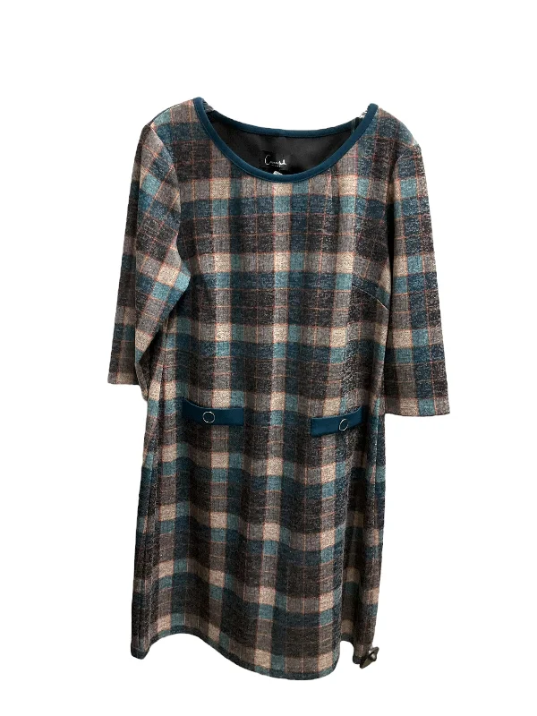 chic slip dressDress Work By Connected Apparel In Checkered Pattern, Size: 14