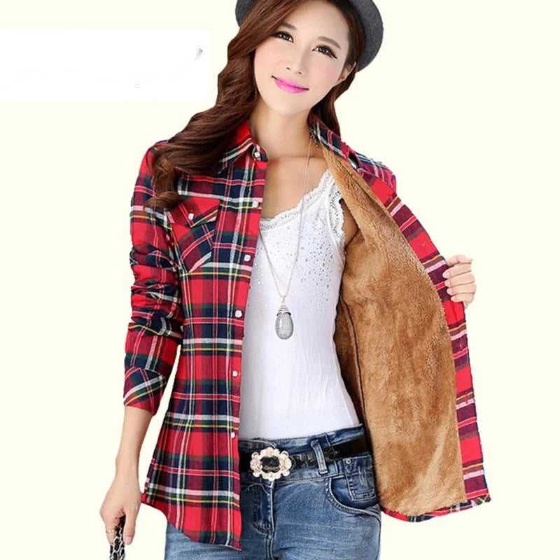 PEONFLY Plaid Fashion Hoodie - Women's