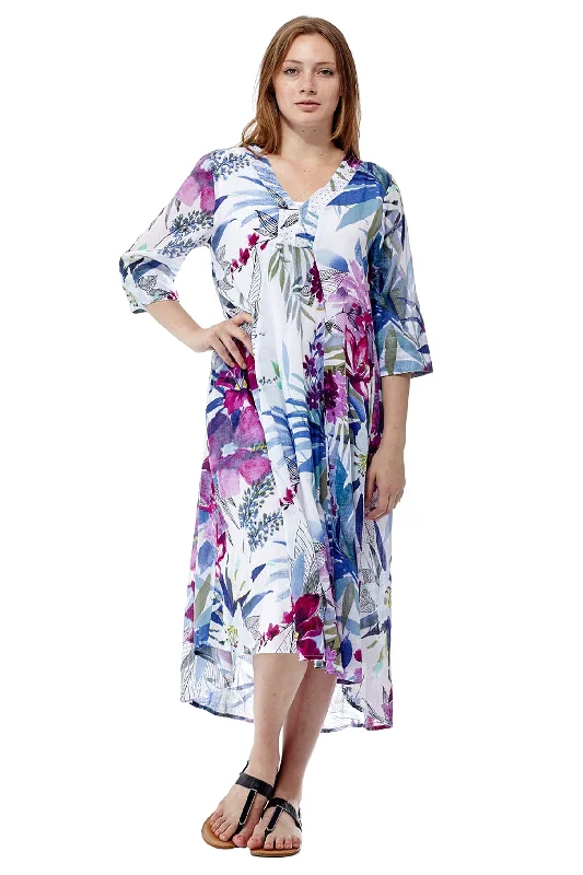 evening dressLa Cera Women's High-Low Printed Caftan