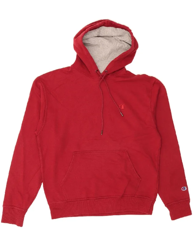 CHAMPION Mens Hoodie Jumper Medium Red Cotton