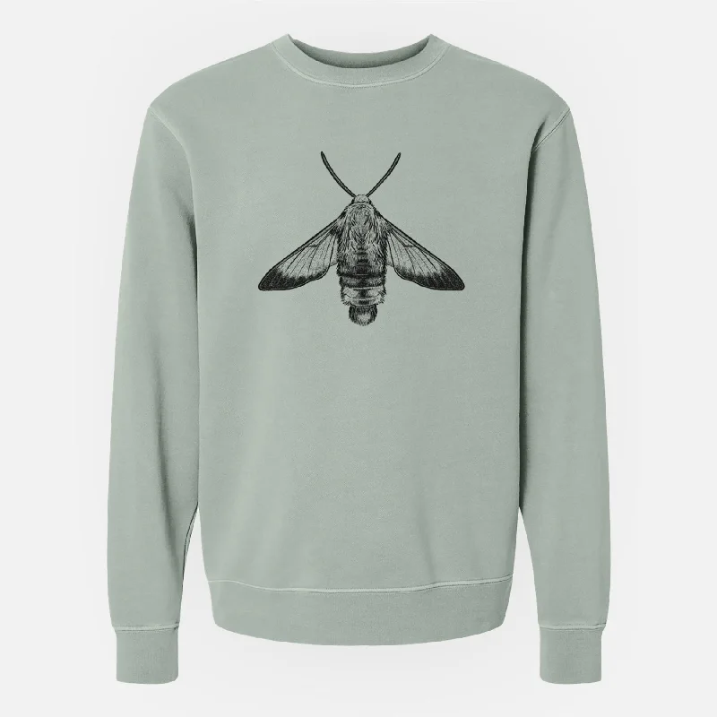 fashionable fitness sweatshirtSnowberry Clearwing Moth - Hemaris diffinis - Unisex Pigment Dyed Crew Sweatshirt