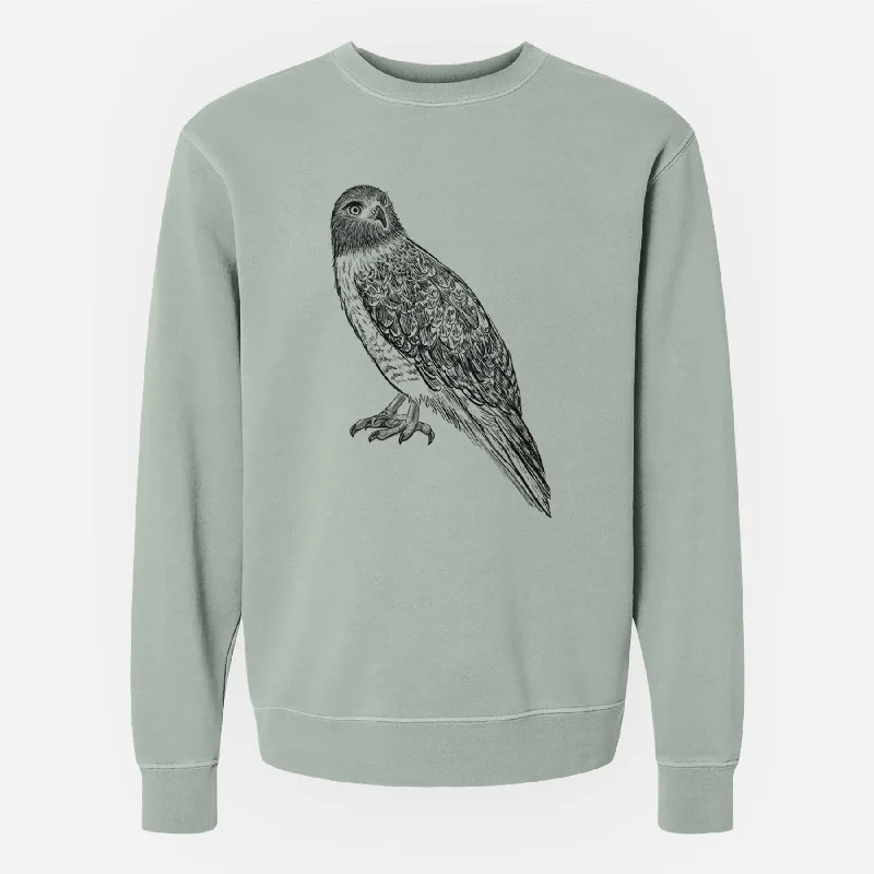 oversized gym sweatshirtRed-tailed Hawk - Buteo jamaicensis - Unisex Pigment Dyed Crew Sweatshirt