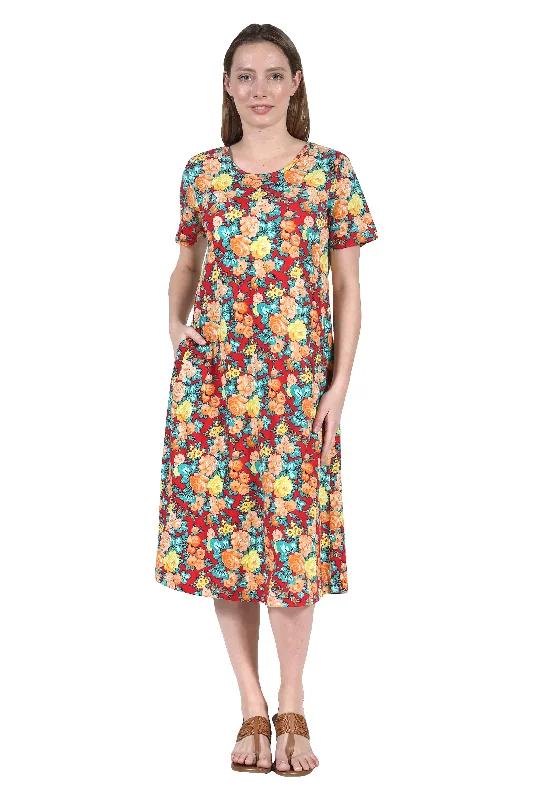 A-line dressLa Cera Floral Printed A-Line Dress