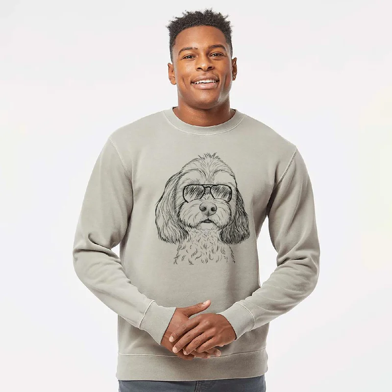 gym ready hoodieAviator Jasper Diggins the Cavapoo - Unisex Pigment Dyed Crew Sweatshirt