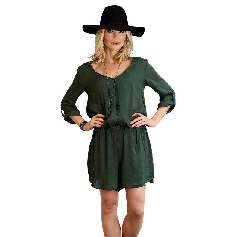 party-ready dressStetson Western Romper Womens Shorts V-Neck Olive 11-062-0592-0719 GR