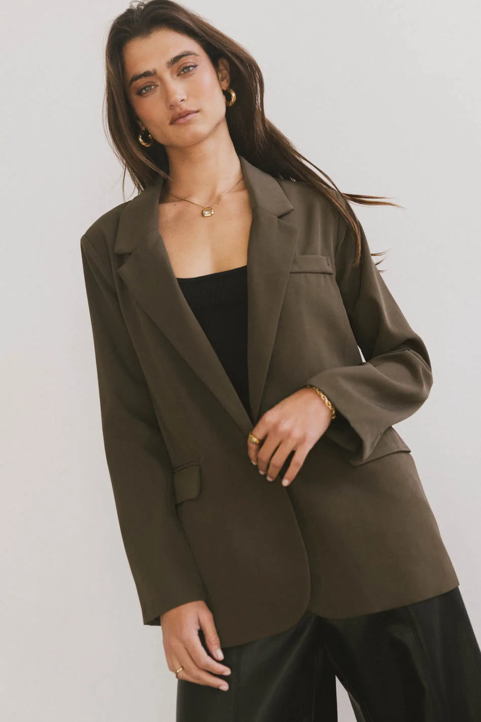 classic jacketCrystal Blazer in Olive - FINAL SALE