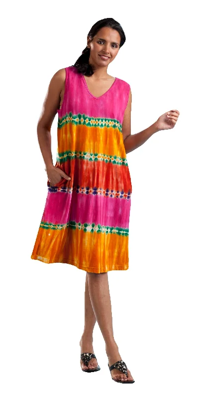 modern dressLa Cera Tie-Dye Sleeveless Short Dress