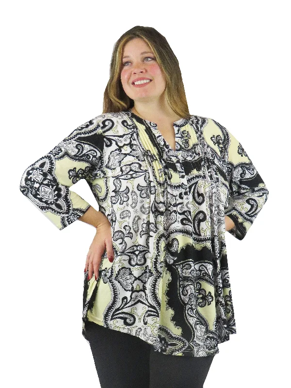 playful dressPlus Size La Cera Park Paisley Print Tunic