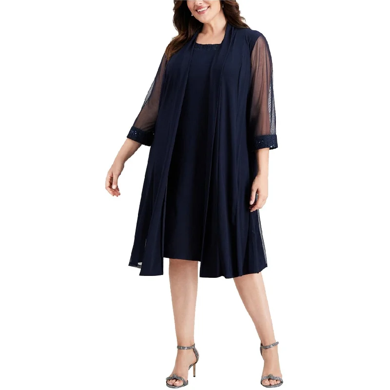 sleek midi dressR&M Richards Womens 2-Piece Cocktail Dress, Blue, 20W