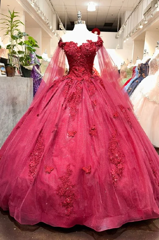 pleated maxi dressGorgeous Sleeveless Tulle Quinceanera Dresses with 3D Flowers