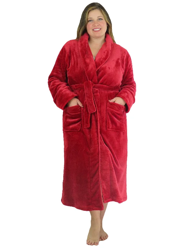 mini dressLa Cera Plush Fleece Long Robe - Plus Size