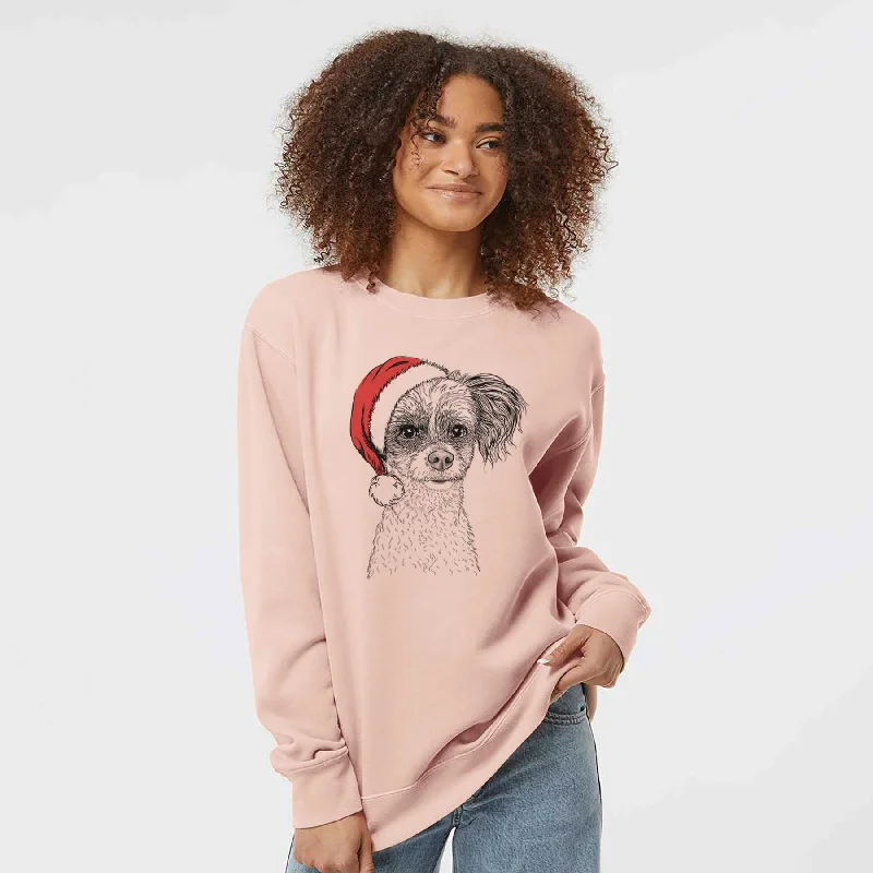 modern athletic hoodieSanta Finley the Papillon Mix - Unisex Pigment Dyed Crew Sweatshirt