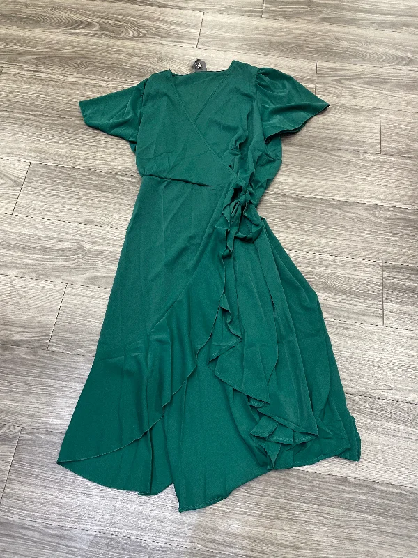 lace dressDress Casual Midi By Shein In Green, Size: 2x