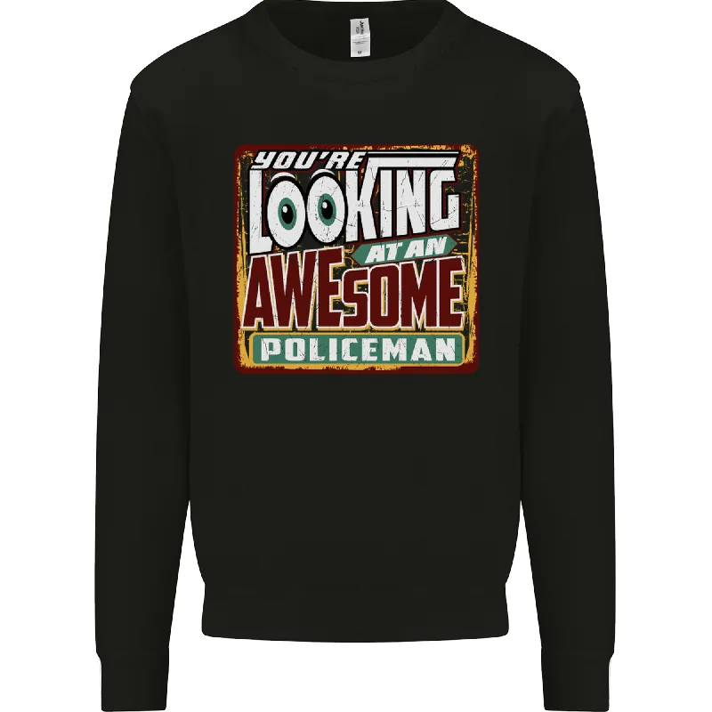 fashionable workout wearAn Awesome Policeman Mens Sweatshirt Jumper