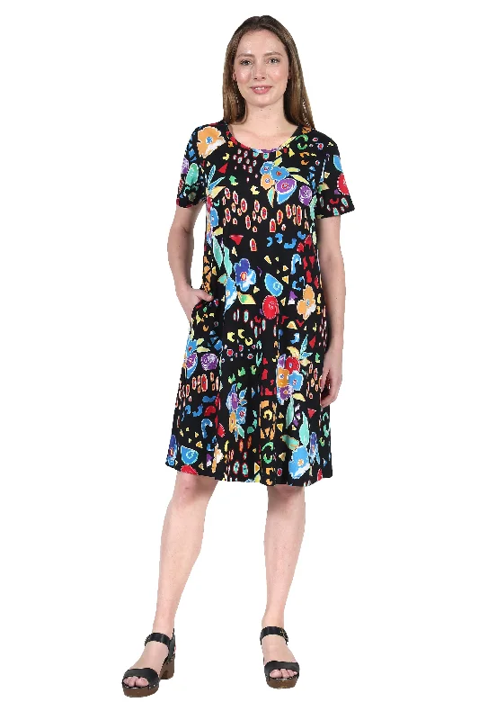 modern dressLa Cera Abstract Floral Print Cotton Dress