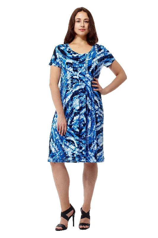 trendy dressLa Cera Paisley Tie Dye Print Short Sleeve Dress