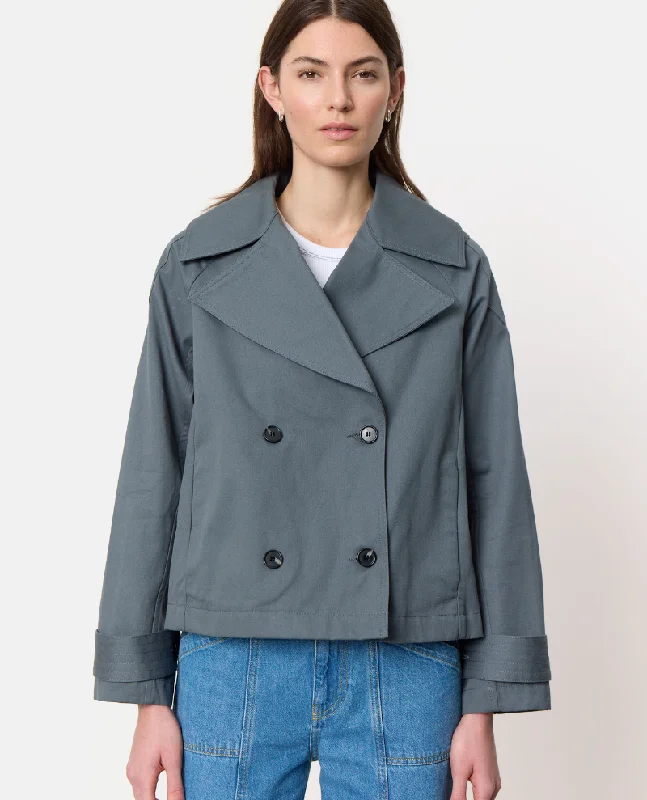 everyday winter coatLevete Room Filis Slate Trench Coat