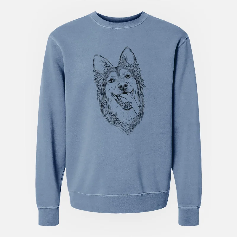 trendy sports sweatshirtBare Rosalie the German Shepherd Mix - Unisex Pigment Dyed Crew Sweatshirt