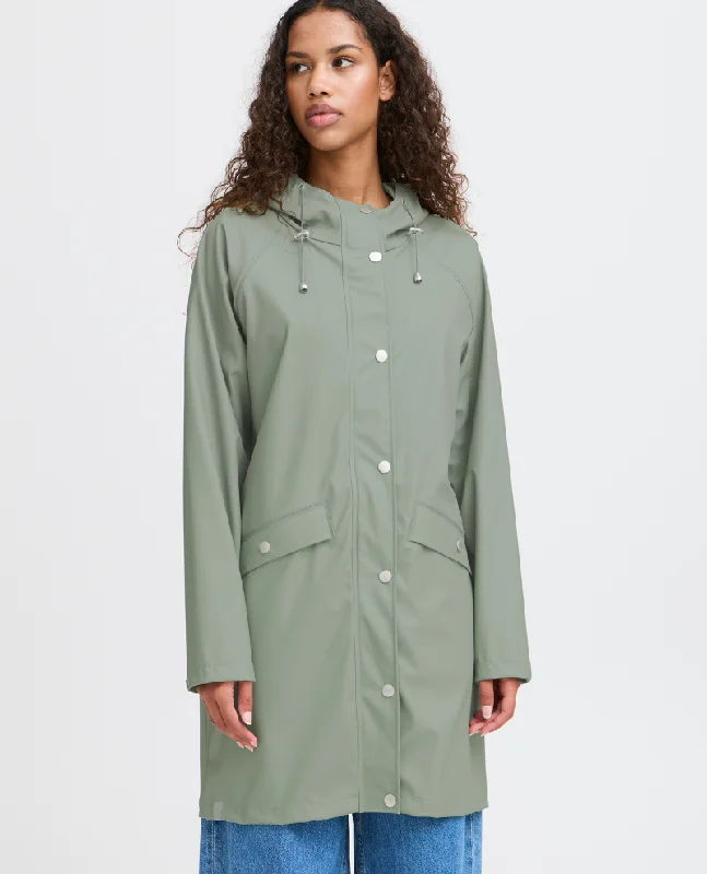 retro coatIchi Tazi Seagrass Green Rain Jacket