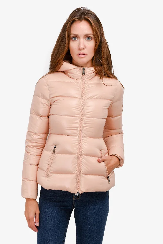 winter coatMoncler Pink Rhin Giubbotto Hooded Zip Up Down Jacket Size 00