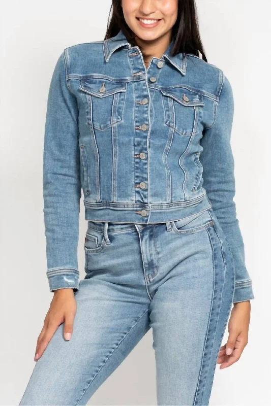 Classic Stretch Jean Jacket In Blue