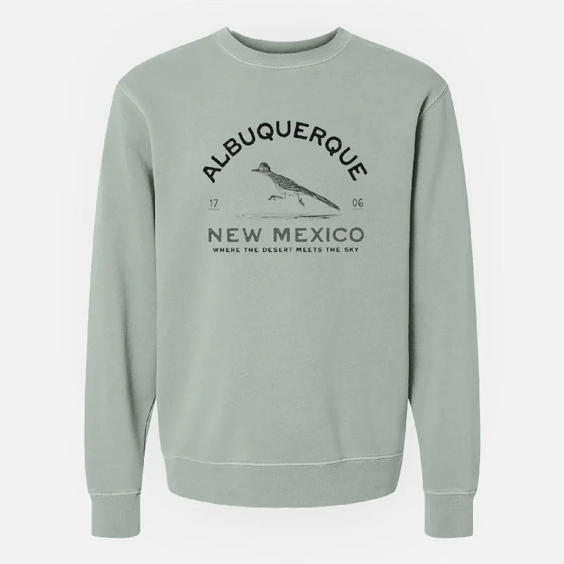 athletic casual sweatshirtAlbuquerque New Mexico Roadrunner - Unisex Pigment Dyed Crew Sweatshirt