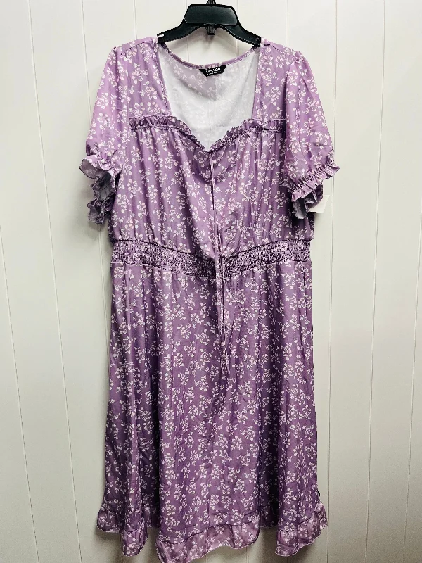 vintage-inspired dressDress Casual Maxi By Clothes Mentor In Purple, Size: 2x