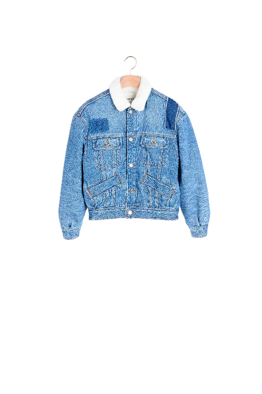 trendy bomber coatVeste en jean doublée