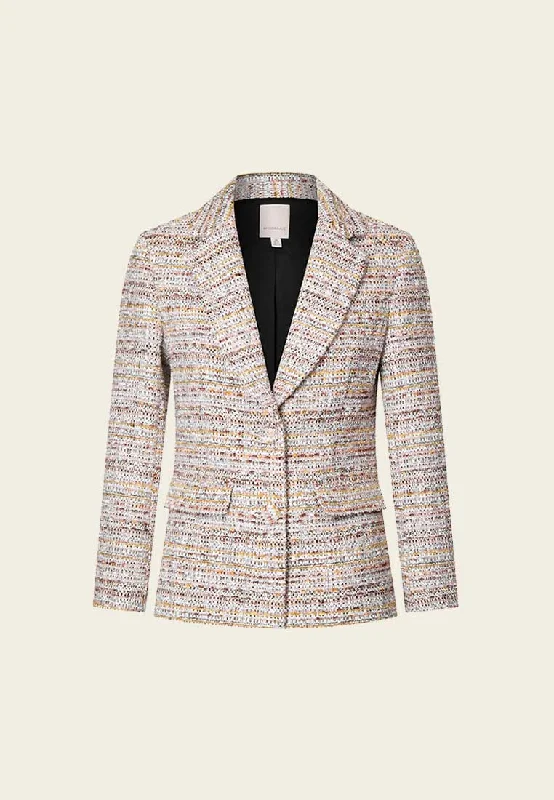 tailored blazer coatPink Tweed Lapel Blazer