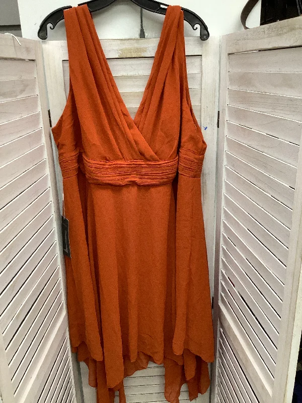 summer dressDress Party Midi By Clothes Mentor In Orange, Size: 3x