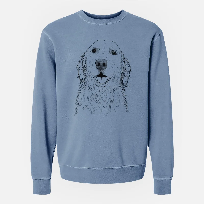 smooth fit athletic sweatshirtBare Ridge the Golden Retriever - Unisex Pigment Dyed Crew Sweatshirt