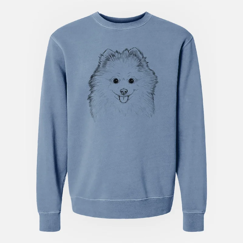 high-end athletic hoodieBare Piper Jo the Pomeranian - Unisex Pigment Dyed Crew Sweatshirt