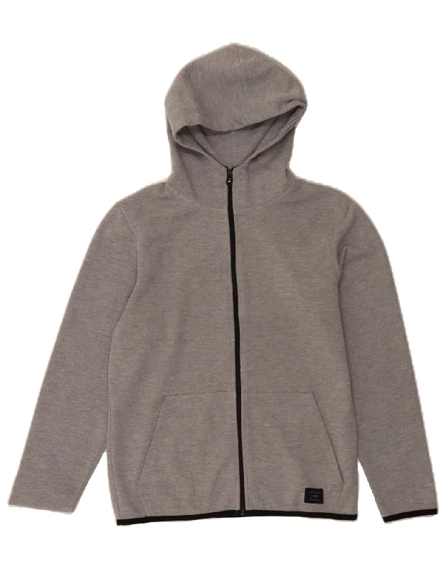 JACK & JONES Mens Zip Hoodie Sweater XS Grey Cotton