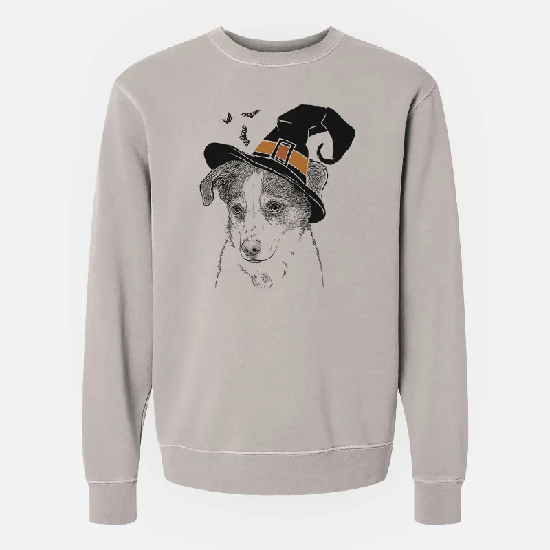 smooth fit athletic sweatshirtWitch Coco the Beagle Mix - Unisex Pigment Dyed Crew Sweatshirt