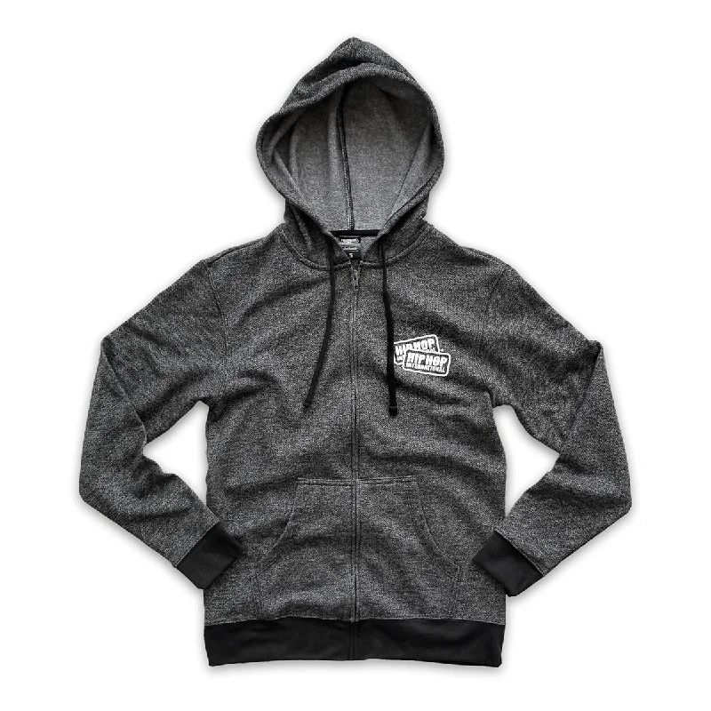 UNISEX FULL ZIP HOODY - DOUBLE TAG + IAMHIPHOP - H.BLACK