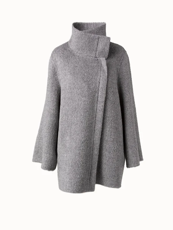 comfortable outerwearAlpaca Wool Double-Face Double-Layer Parka