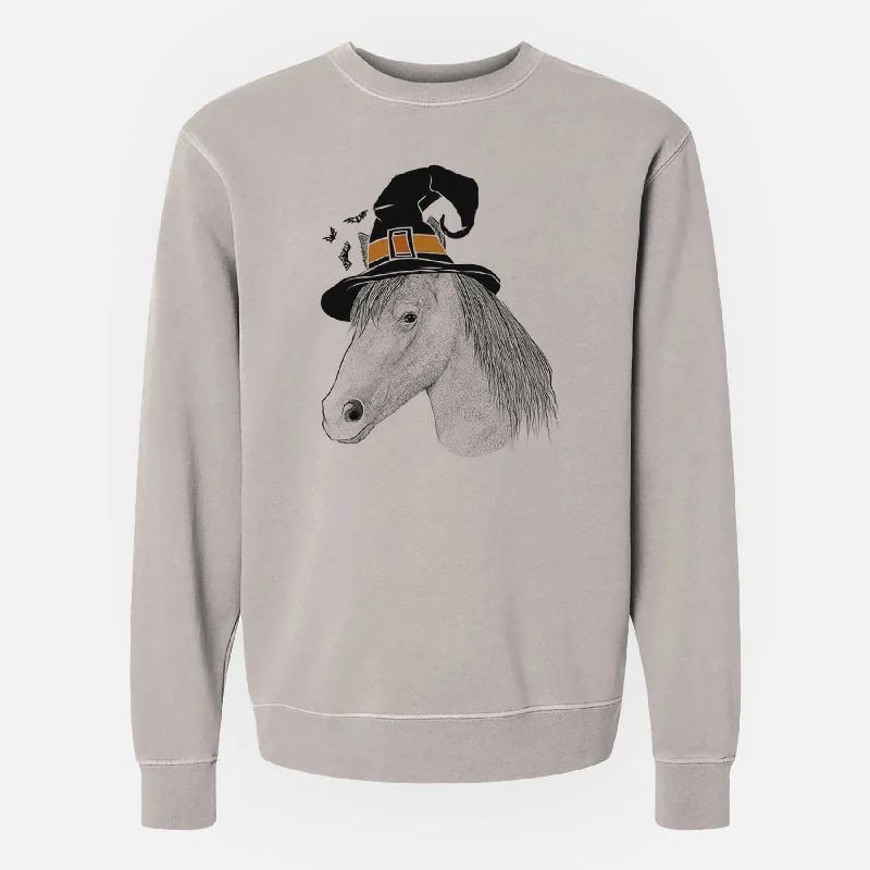 fashion sportswear hoodieWitch Midnight the Missouri Foxtrotter Horse - Unisex Pigment Dyed Crew Sweatshirt